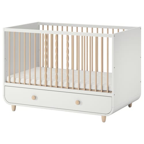 MYLLRA Babybett mit Schubfach, weiß, 70x140 cm