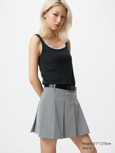 Pleated Skort | Stripe